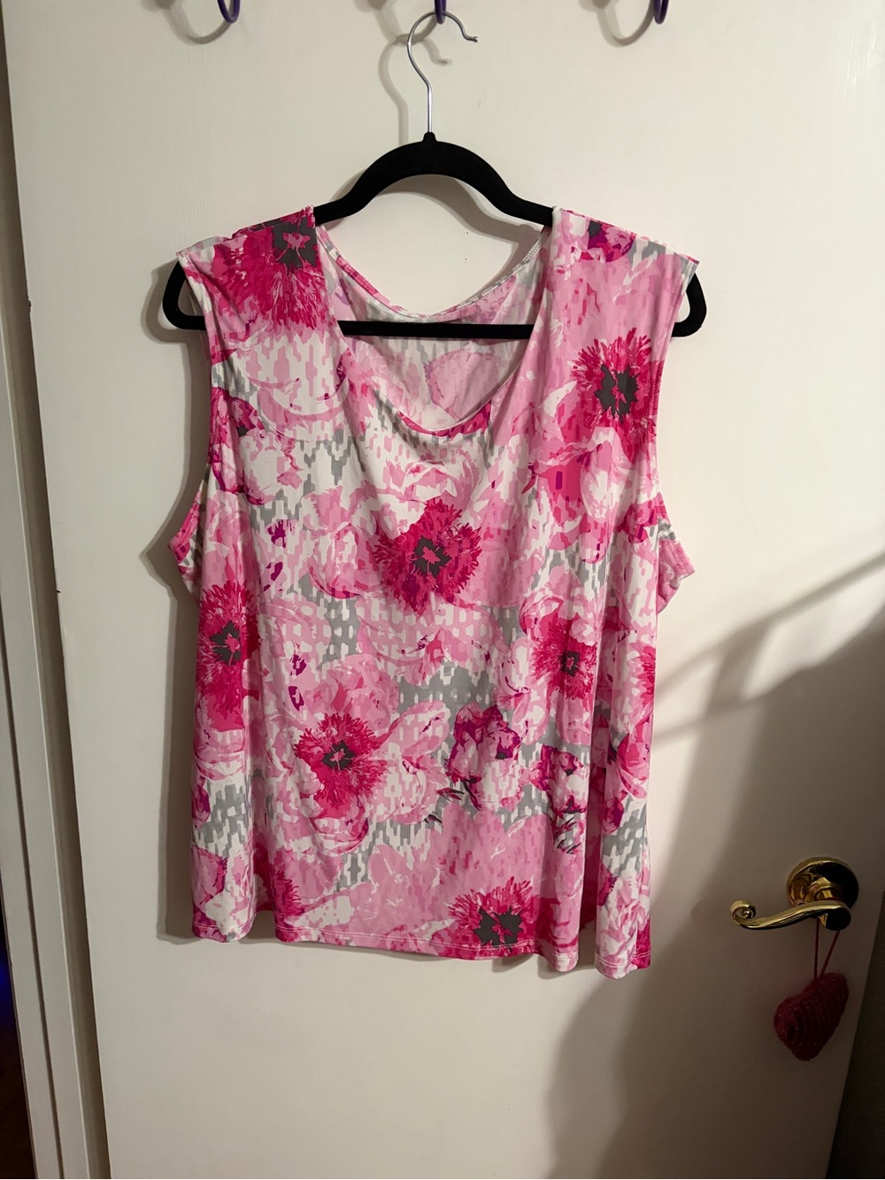 🥳 1X Allison Daley Pink Floral Scoop Neck Tank Top